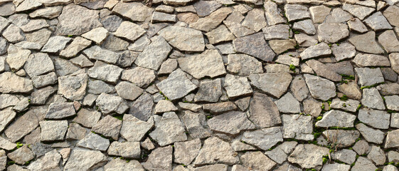 Ancient stone wall, architectural background.