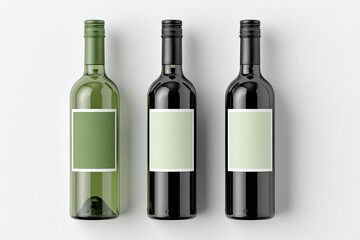Three wine bottles with blank labels (15)