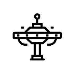 Fototapeta premium Simple black Spaceship Station Icon