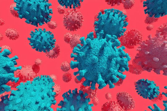 3D rendering of virus particles