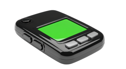 Black Pager with Green Screen and Gray Buttons.