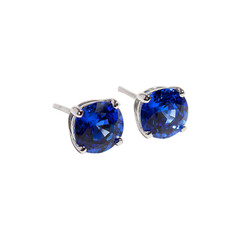 Royal Blue Sapphire Stud Earrings Elegant Sparkling Timeless Jewelry
