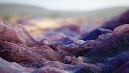 Abstract fabric landscape.  Soft colors