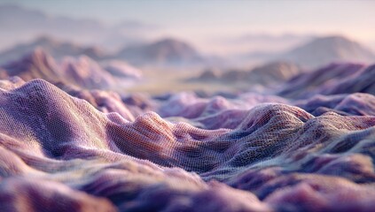 Abstract digital mountain landscape