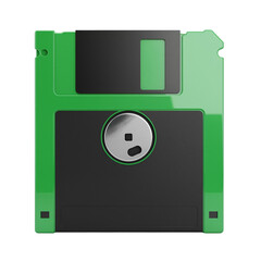 Green and black floppy disk