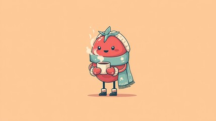 Cute tomato with coffee