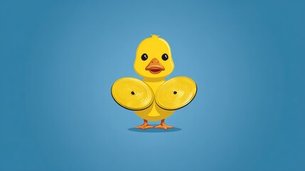 Cute yellow duckling illustration
