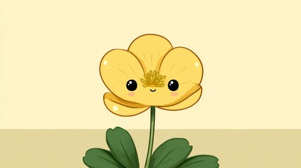 Cute yellow flower illustration