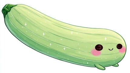 Cute zucchini vegetable illustration