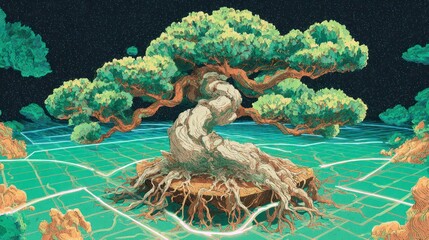 Digital bonsai tree design