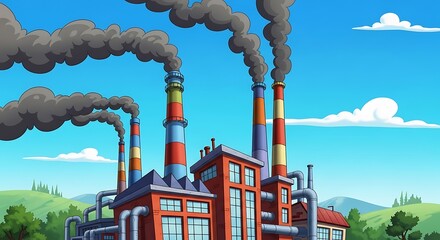 Factory Smokes Pollution. (1)