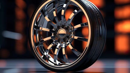 A photo of a tire with a chrome rim