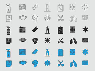 Fototapeta premium Medical vector icons line art symbol modern design template