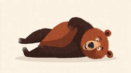 Funny bear lying down