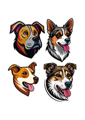 dog head concept design logo	