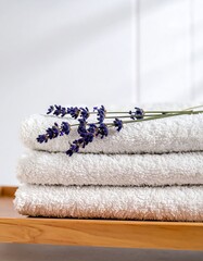 White towels with lavender