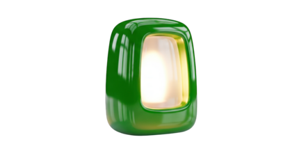Modern Green Lamp with Illuminated Center Design.