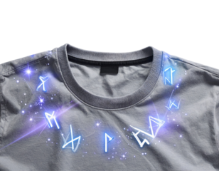 Fantasy Runes Shirt with Floating Light Effects – Transparent PNG