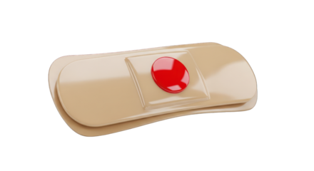 Adhesive Bandage with Red Dot for Wound Care and First Aid.