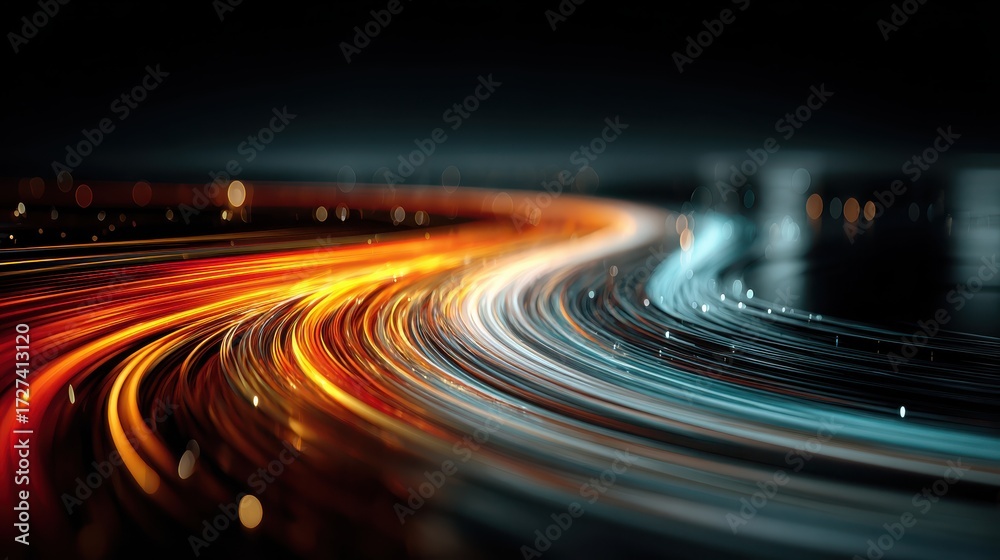Canvas Prints colorful swirling vortex of light trails in abstract motion design