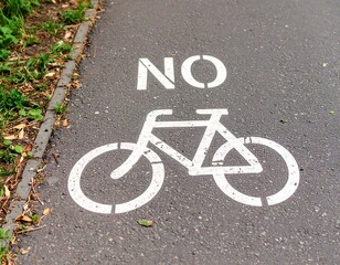 Bike path sign on asphalt (2)