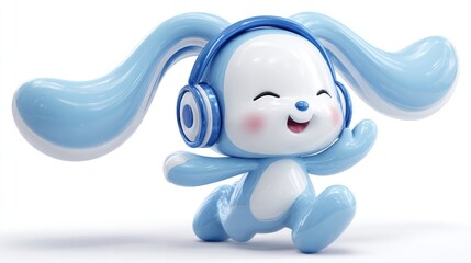Playful cartoon bunny headphones