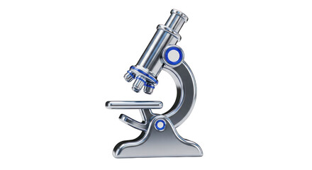 Modern Metallic Microscope with Blue Accents.