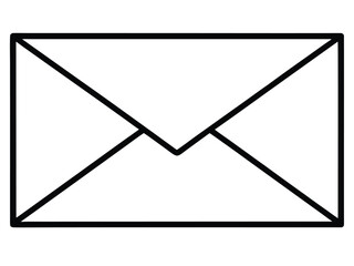 Open Email Envelope Icon Design, Open Envelope Outline Vector Icon - Email, Message, and Communication Symbol