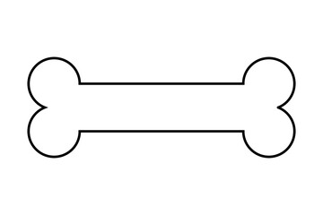 Bone outline drawing Halloween skeleton symbol, pirate crossbones icon, spooky death element, minimalist vector style graphic for October, horror party, costume design, dog chew. High resolution PNG	