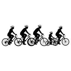 Fototapeta premium Family Cycling Together on a Sunny Day.