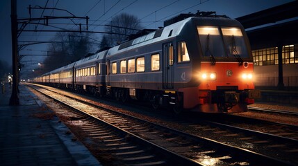 A photo of a train at a platform