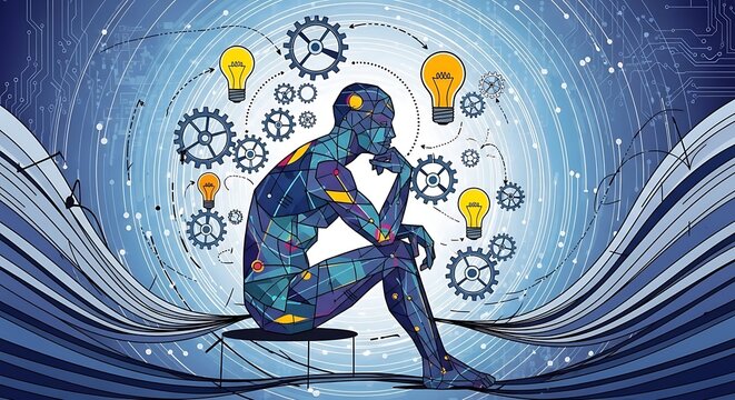 AI thinking concept.