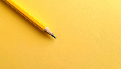 Yellow pencil on yellow background