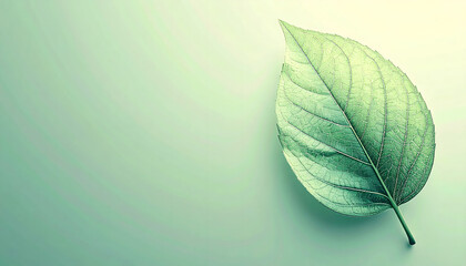 Green leaf on light background