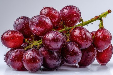 Fototapeta premium Cluster Of Red Grapes With Water Droplets