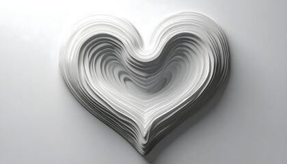 Paper folded into heart shape
