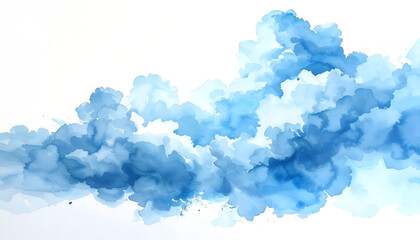 Blue cloud watercolor background