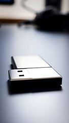 Generative AI sleek USB drive on a desk surface
