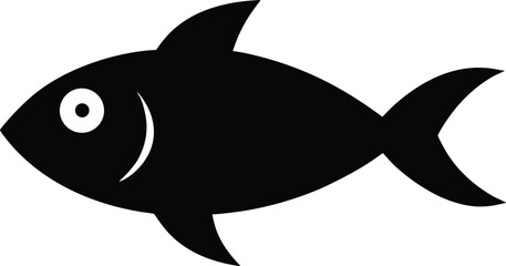Obraz premium Fish Silhouette Vector Illustration - Minimalist Aquatic Animal Icon