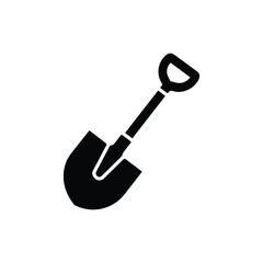Black silhouette of a garden spade tool