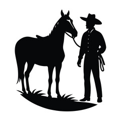 A lone cowboy rides his horse at sunset, captured in a striking silhouette, evoking the spirit of the Wild West, freedom, and timeless adventure.
