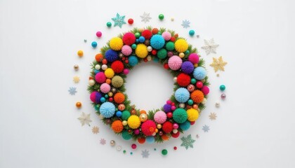 Playful Holiday Wreath  A fun and vibrant way to celebrate Christmas, perfect for adding a touch of joy to any space.