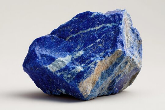 Close-up of a raw, vibrant blue lapis lazuli