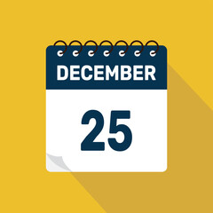 december 25 calendar icon vector illustration with design