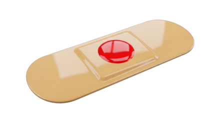 Adhesive Bandage with Red Spot for Wound Care.