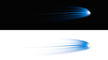 comet star tail comparison, smooth vs jagged blue streaks in space © Rahman