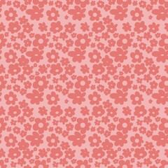 floral pattern seamless pink and white wallpaper background fabric doodle style 