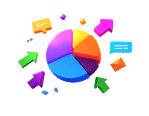Presentation Design Kit – Abstract Charts, Pie Graphs, and Directional Arrows PNG