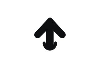 Black Up Down Arrow Symbol on Transparent Background