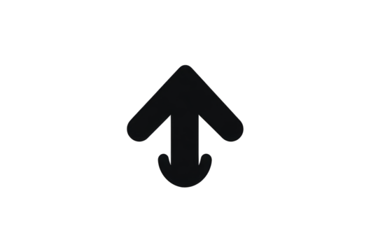 Black Up Down Arrow Symbol on Transparent Background